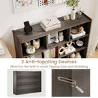 Costway 3-Tier Open Bookcase 8-Cube Floor Standing Storage Shelves Display Cabinet-Gray