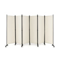 Costway 6 Panel 5.7 Feet Tall Rolling Room Divider on Wheels-White