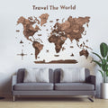 Wooden Map Quote Sign - Dark Walnut