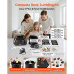 Rock Tumbler Kit, 3 lbs Rock Polishing Kit, 4 Speed Settings 9-Day Polishing Timer Stone Polishing Kit, Rock Polisher with Rough Gemstones and Polishing Grits, Rock Polisher for Adults Kids