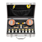 Digital Hydraulic Pressure Test Coupling Kit, 10000 PSI Pressure Gauge Manometer Tester with 2 Gauges, 9 Test Couplings, 2 Quick-Release Couplers, 2 Hoses for Excavator Construction Machinery