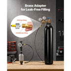 Hydraulic Nitrogen Accumulator Charging Kit, All-in-One Nitrogen Fill Kit, Pressure Test System with 3 Gauges (1500, 4000, 6000 PSI), 6 Adapters Couplings, 1 Gas Hose, 1 Valve, 1 CGA580 Adapter