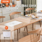 Plastic Table Cover, 42 x 96 Inch 1.5 mm Thick Clear Table Protector, Rectangle PVC Desk Mat, Waterproof & Easy Cleaning Desk Pad Tablecloth, for Office Dresser Dining Room Table Night Stand