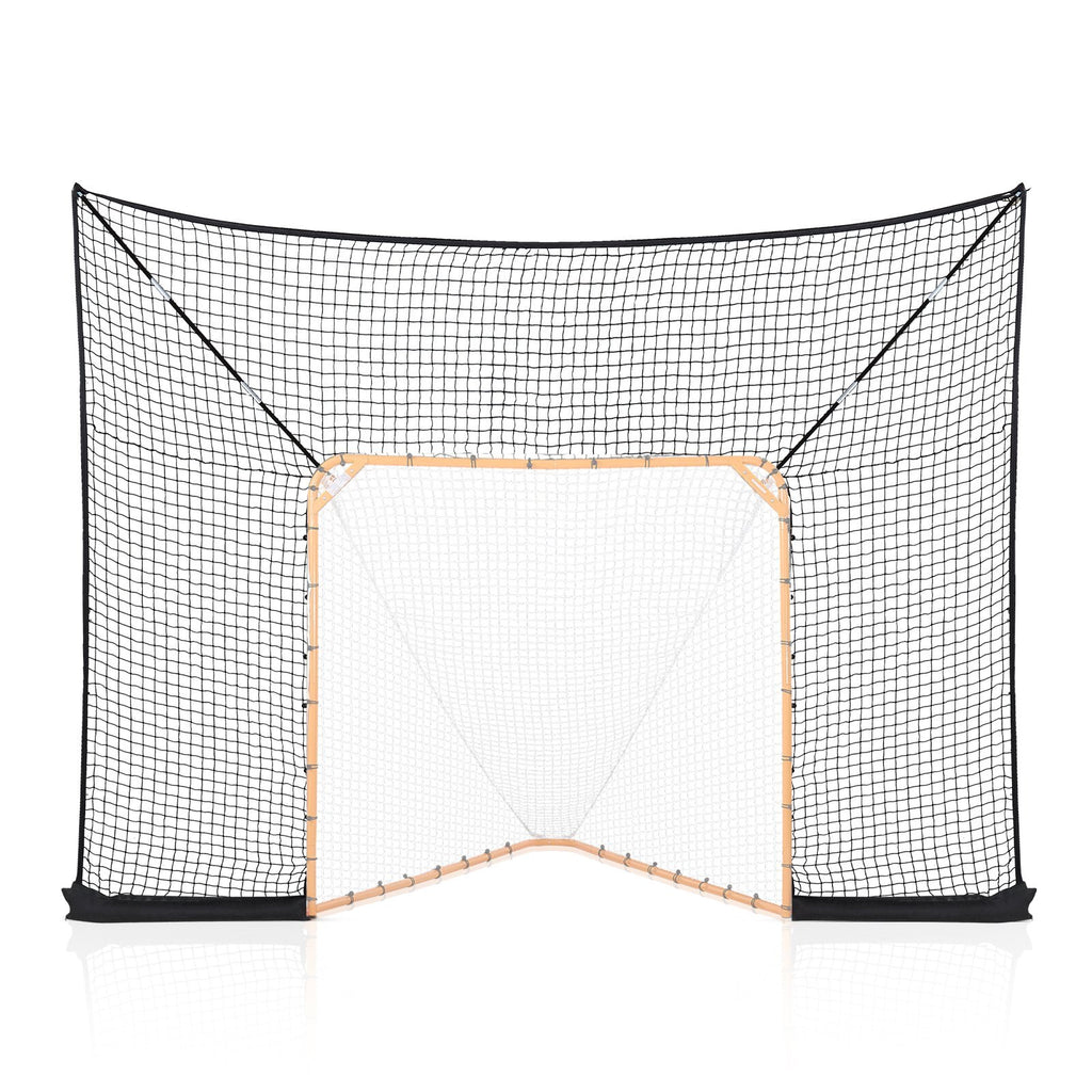 Hockey and Lacrosse Goal Backstop, 12x9 ft Lacrosse Net with Extended Coverage, Quick Easy Setup Complete Accessories Training Net, Backyard Lacrosse Equipment, for Youth Adult (NET ONLY)