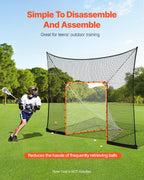 Hockey and Lacrosse Goal Backstop, 12x9 ft Lacrosse Net with Extended Coverage, Quick Easy Setup Complete Accessories Training Net, Backyard Lacrosse Equipment, for Youth Adult (NET ONLY)