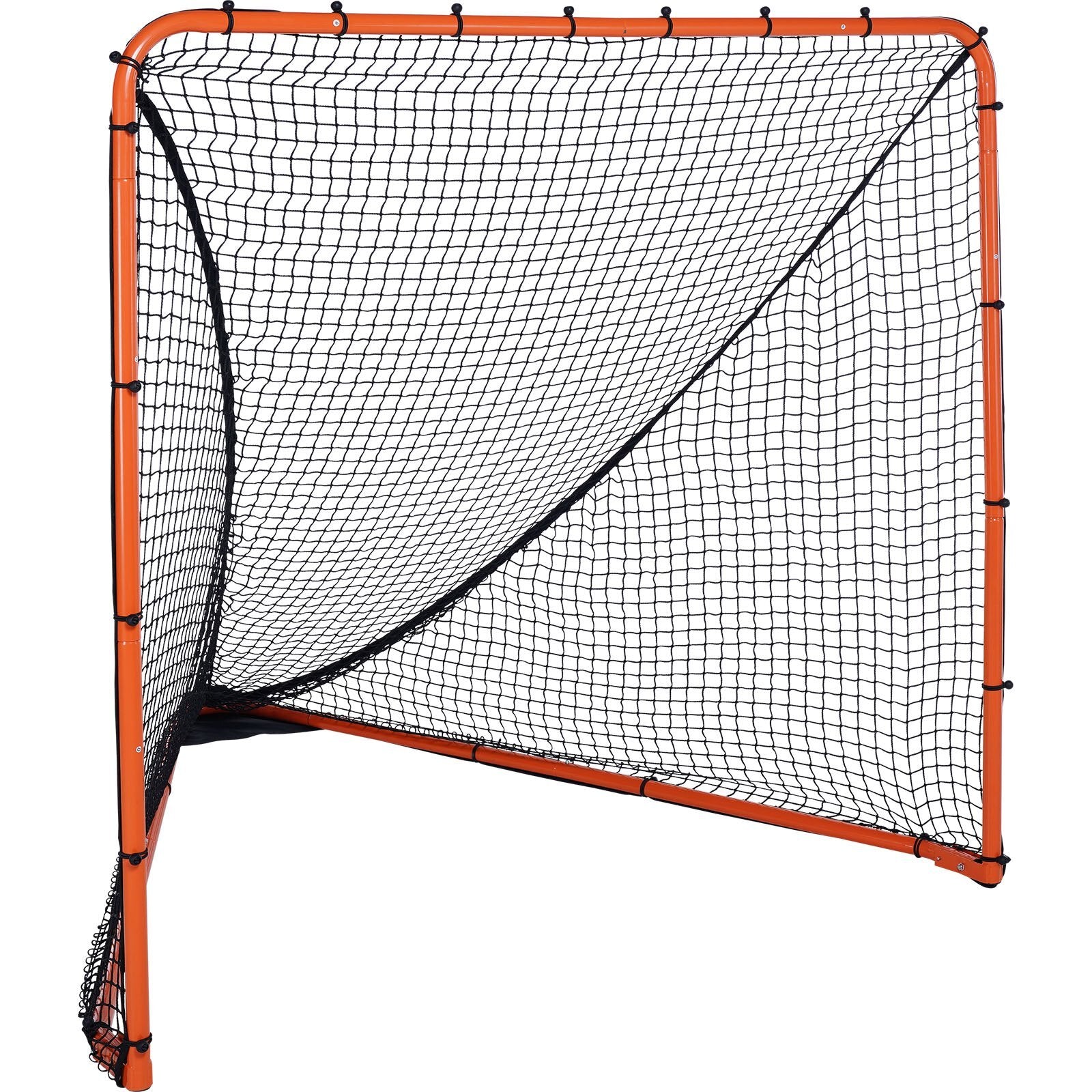 Lacrosse Goal, 6' x 6' Lacrosse Net, Folding Portable Backyard Lacrosse Training Equipment, Steel Frame Training Net, Quick & Easy Setup Lacrosse Goal, Perfect for Youth Adult Training, Orange
