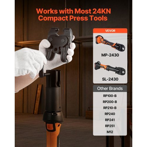 Press Actuator for 24KN Compact Series Press Tools, Works with 1/2", 3/4", 1" & 1-1/4" Press Rings - Compatible with ProPress Copper Pipes (Ring NOT Included)