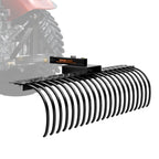 Tow Behind Landscape Rake, 60" Tow Dethatcher with 21 Steel Coil Tines, Lawn Dethatcher Rake Attaches to 48" or 60" Toolbars and 3-point Suspension Systems, for Leaves, Pine Needles, and Grass