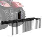 Tow Behind Landscape Rake, 72" Tow Dethatcher with 32 Steel Tines, Lawn Dethatcher Rake Attaches to Category 1, 3 Point Hitch for Tractor, for Leaves, Pine Needles, Straw, and Grass