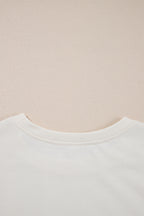 Beige 2pcs Cropped Tee and Ruffle High Waist Skort Set