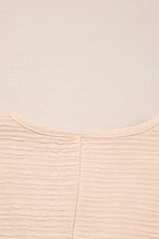 Apricot Textured V Neck T Shirt and Shorts Set