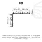 Wooden Corner Quote – Let Your Light Shine