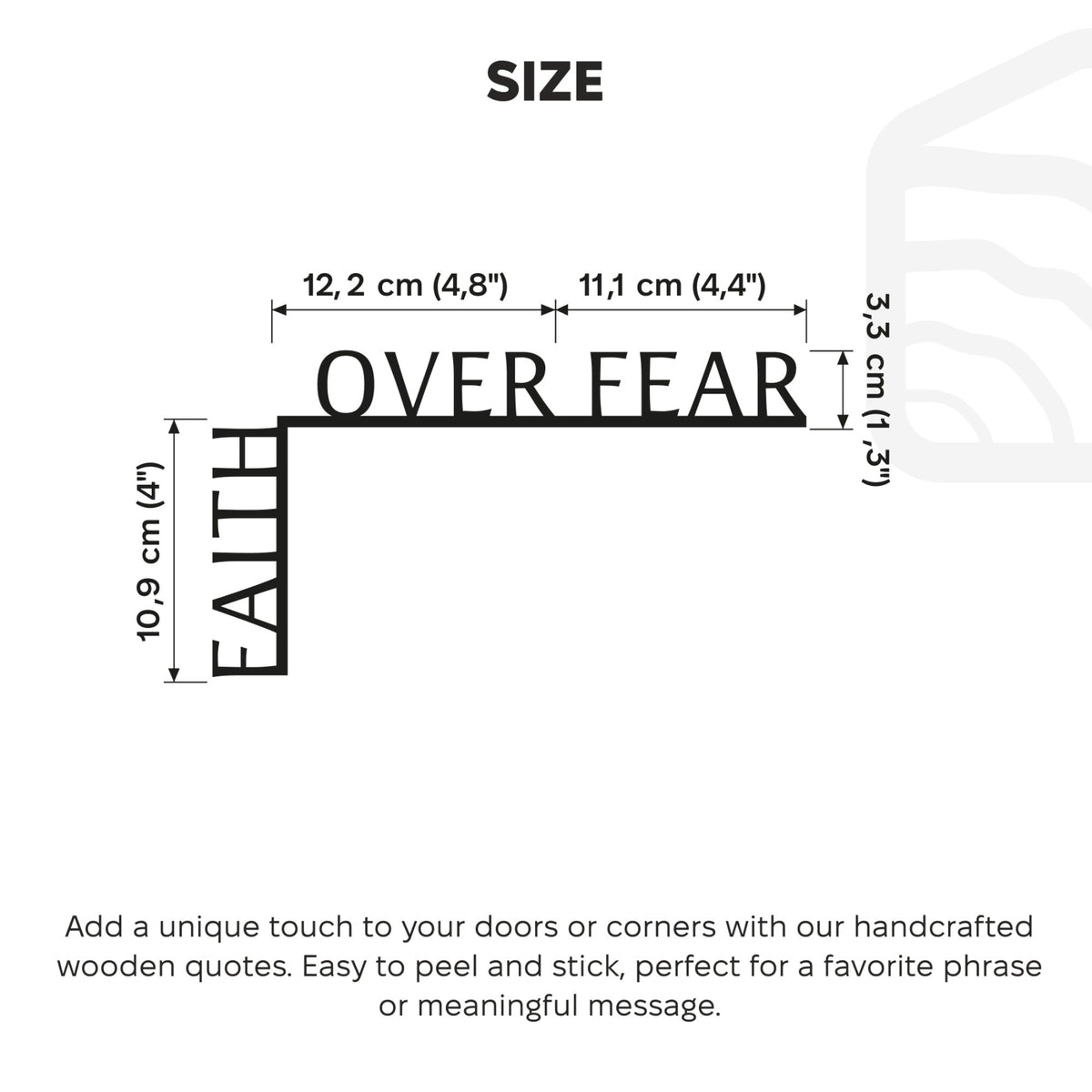 Wooden Corner Quote – Faith Over Fear