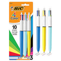 BIC® 4-Color Retractable Ballpoint Pen – 6 Pack (Medium/Fine Point)