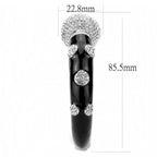 LO4282 - Rhodium Brass Bangle with Top Grade Crystal  in Clear