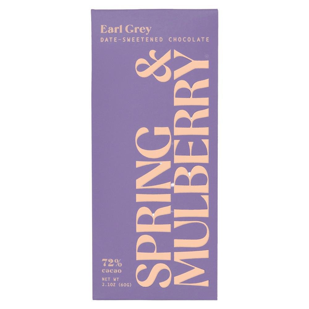 Spring & Mulberry  - 'Earl Grey' Date Sweetened Dark Chocolate (2.01OZ)