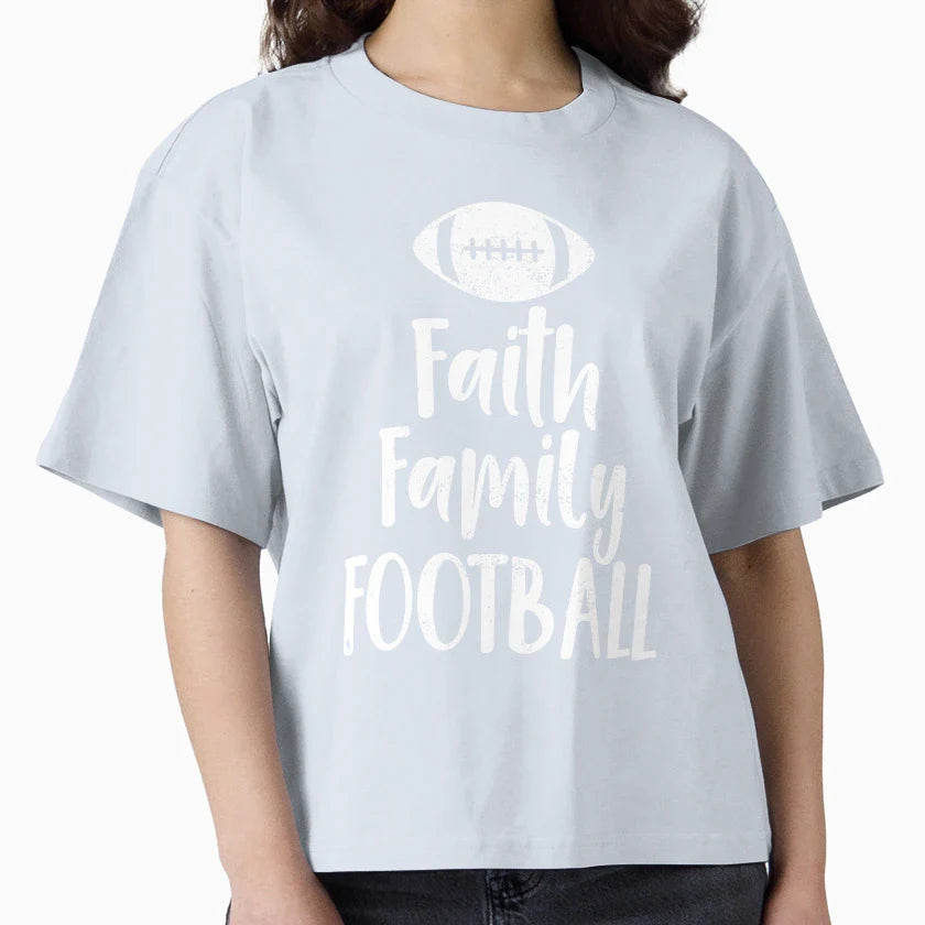 Faith Family Football T-Shirt - Unique Graphic for Adults