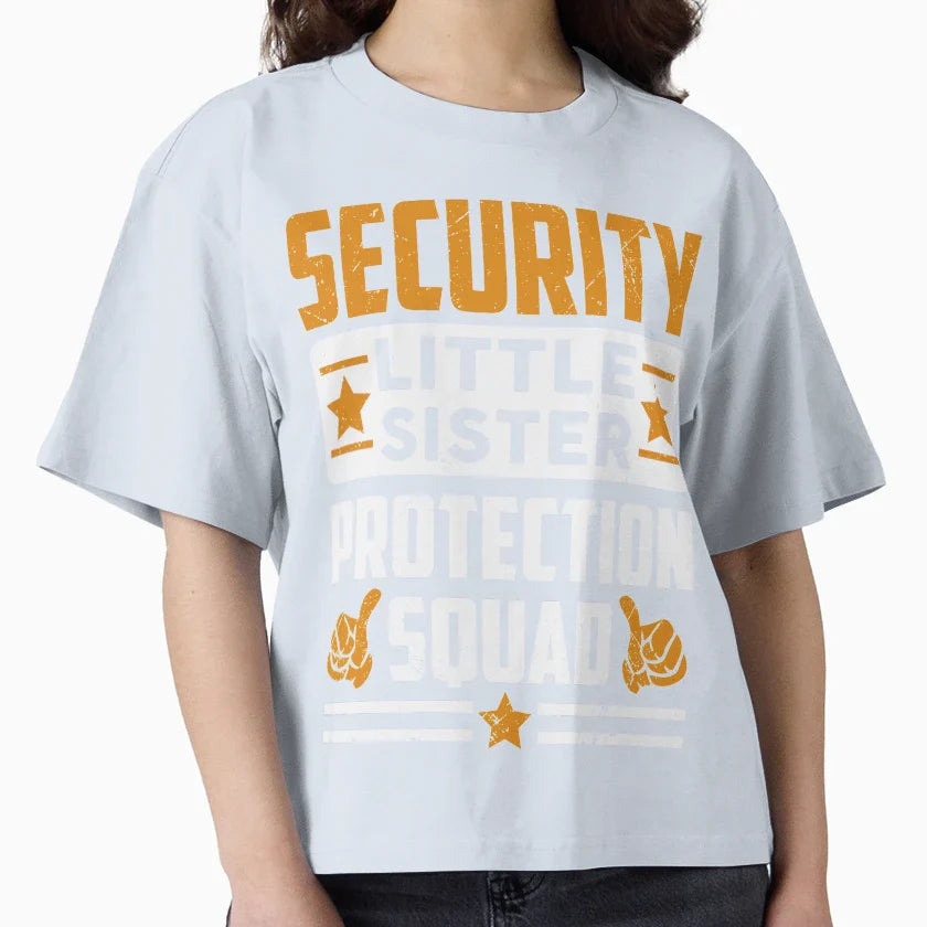 Security Little Sister Protection T-Shirt - Aesthetic Graphic for Adults