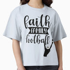 Faith Family Football T-Shirt - Trendy Graphic Unisex