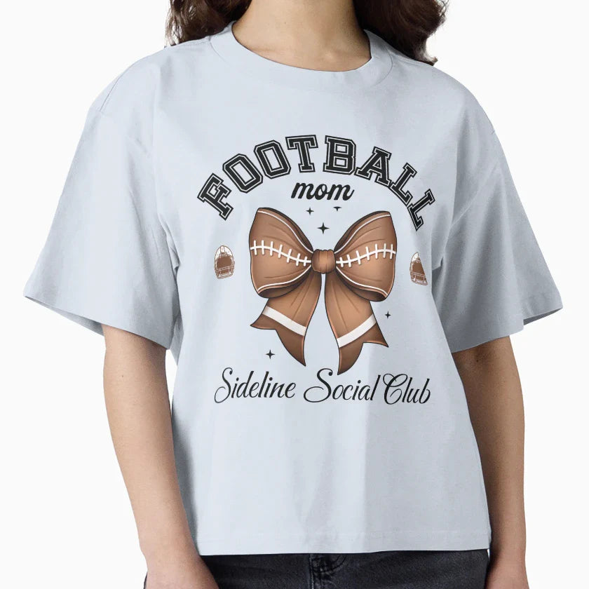 Football Mom Sideline Social Club T-Shirt - Minimalist Print for Adults