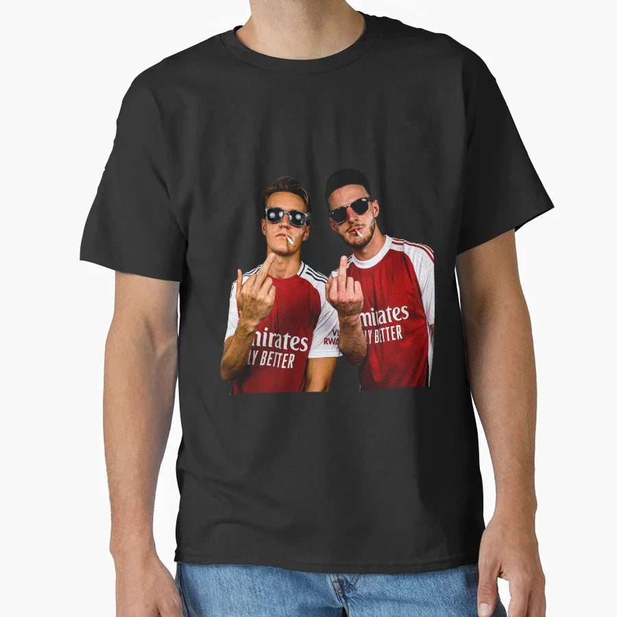 Rice And Odegaard Middle Finger T-Shirt - Minimalist Print Unisex