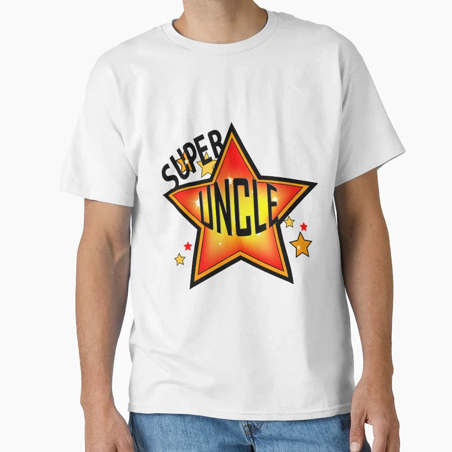 Super Star Uncle Award Gift T-Shirt - Casual Everyday Wear for Adults