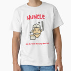 Huncle Awesome Mustached T-Shirt - Casual Everyday Wear Men Women