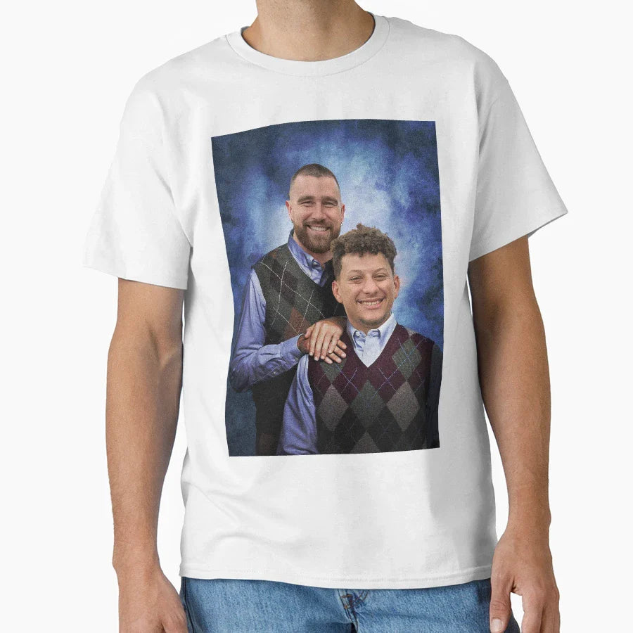 Kelce And Mahomes Stepbrothers T-Shirt - Custom Art Print Men Women