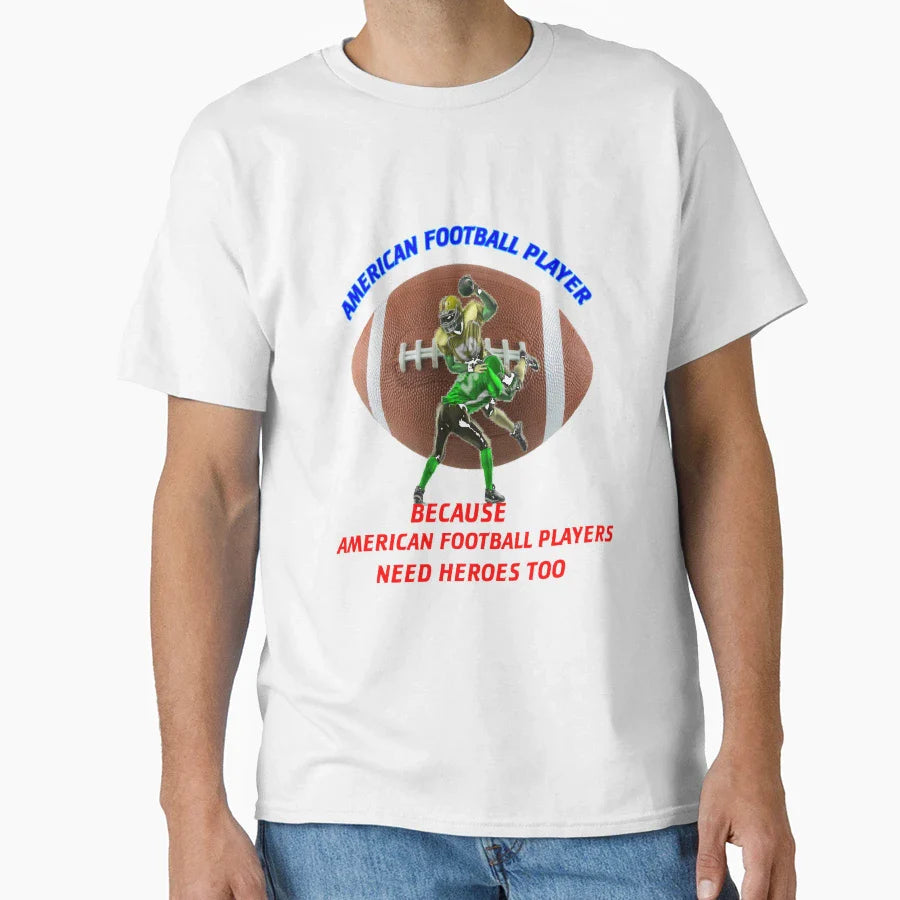 American Football Player Hero T-Shirt - Trendy Graphic for Adults