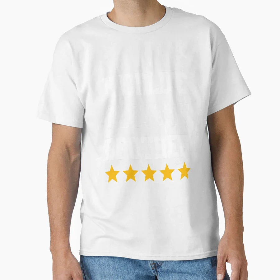 Worlds Okayest Brother Rating Five T-Shirt - Trendy Graphic for Adults