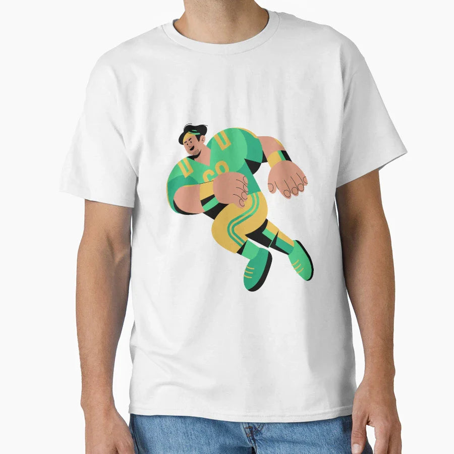 Superbowl Soccer Player Illustration T-Shirt - Graphic Print for Adults