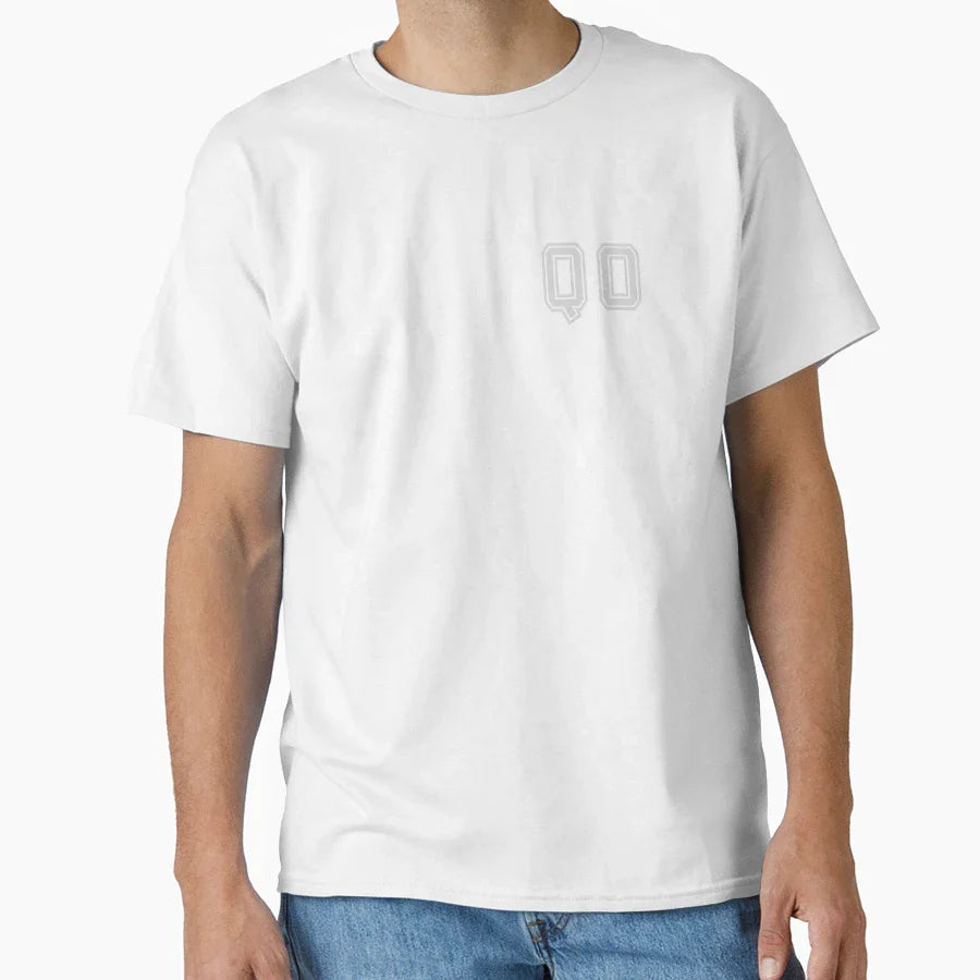 Q O Varsity Initials Varsity T-Shirt - Casual Everyday Wear for Adults