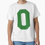 Alphabet Green O Sports Letter O T-Shirt - Casual Everyday Wear Men Women