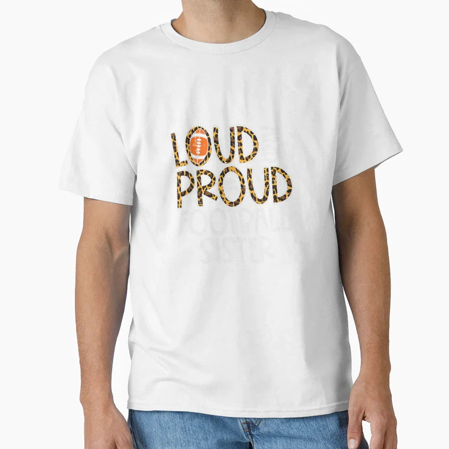 Leopard Proud American Football T-Shirt - Novelty Apparel for Adults