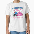 Touchdown Or Tutu Big Brother Loves T-Shirt - Custom Art Print for Adults