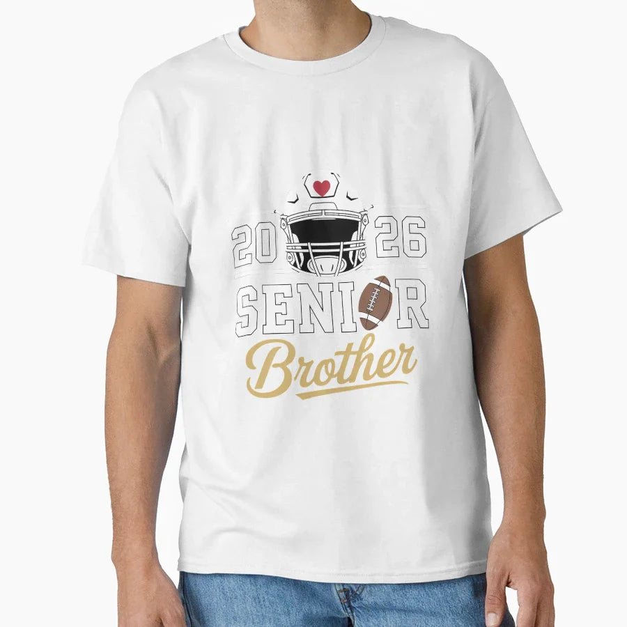 Senior Brother Graduation Football T-Shirt - Fun Novelty Design Men Women