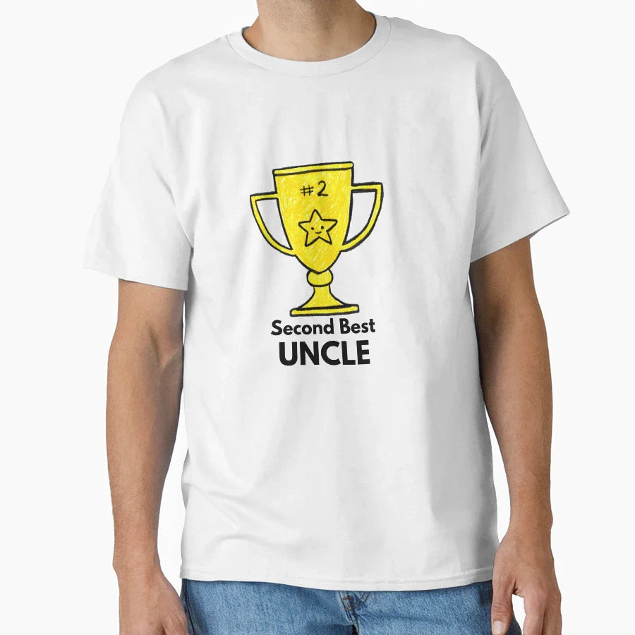 Second Best Uncle T-Shirt - Aesthetic Graphic for Adults