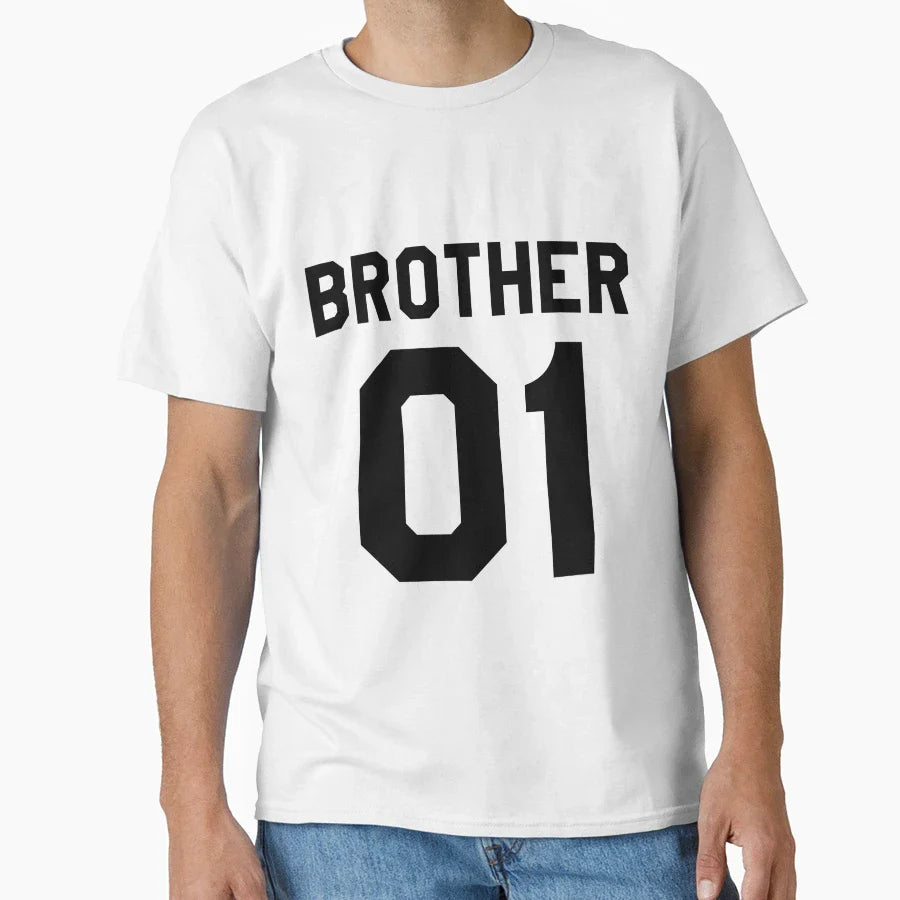 Brother 01 Brother Number One White T-Shirt - Graphic Print Unisex