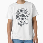 Little Brother And Biggest Fan Soccer T-Shirt - Trendy Graphic for Adults
