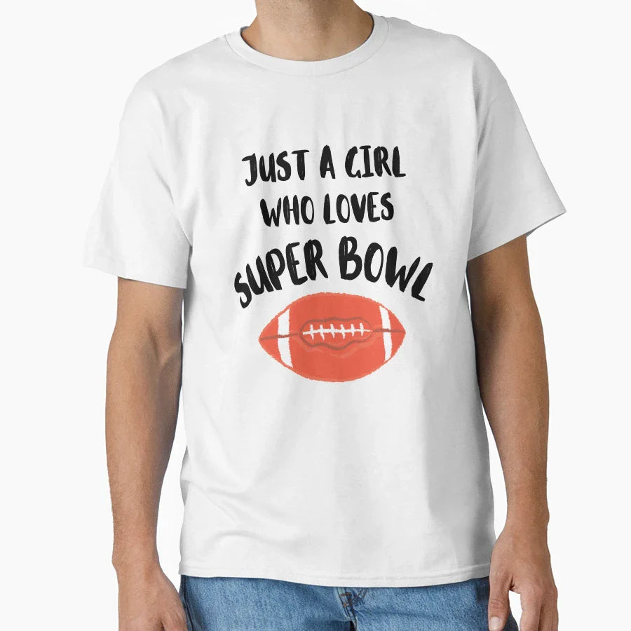 Just Who Loves Super Bowl T-Shirt - Minimalist Print Unisex