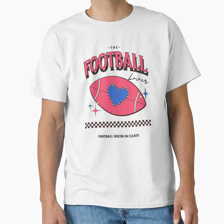 Football Valentines Day T-Shirt - Minimalist Print Men Women