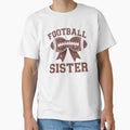Football Sister Coquette Bow American Game T-Shirt - Trendy Graphic Unisex
