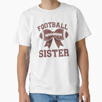 Football Sister Coquette Bow American Game T-Shirt - Trendy Graphic Unisex