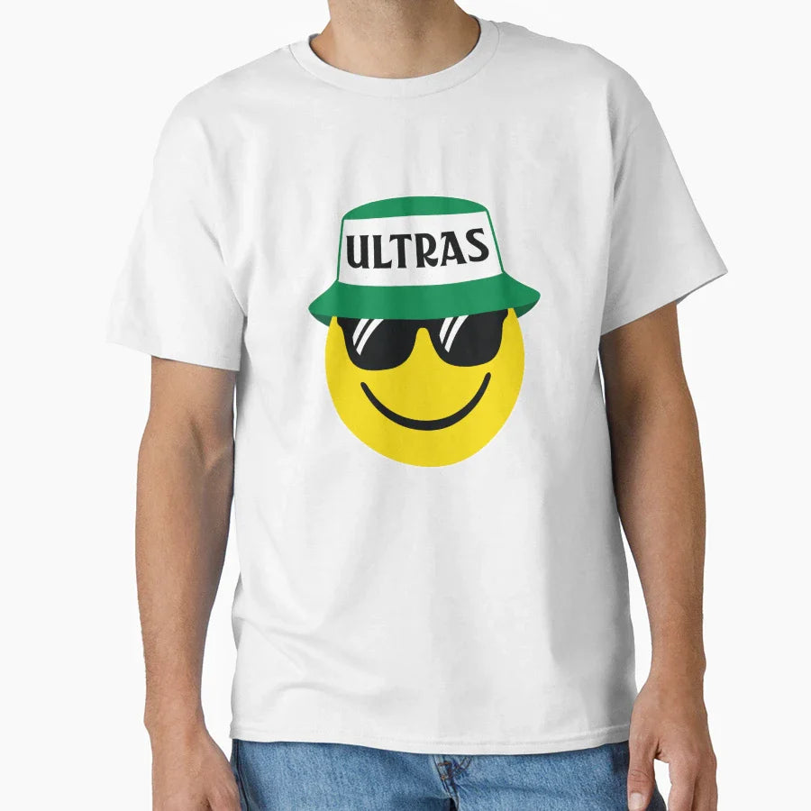 Ultras Smiley Face Green T-Shirt - Unique Graphic Unisex