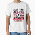 Groovy Soccer Sister Coquette Bow Soccer T-Shirt - Minimalist Print Unisex