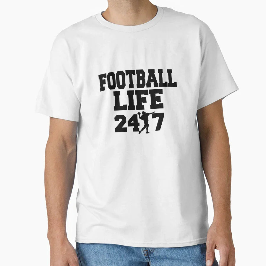 American Football Life 24 7 Football T-Shirt - Custom Art Print Men Women