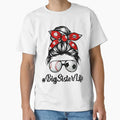 Classy Big Sister Life Soccer Messy Bun T-Shirt - Aesthetic Graphic Unisex