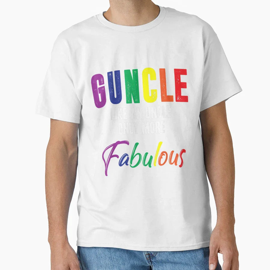 Fabulous Gay Uncle Guncle Funny Gay T-Shirt - Aesthetic Graphic for Adults