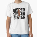 Grunge Lightning Bolt Sister T-Shirt - Graphic Print Unisex
