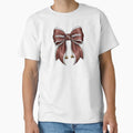 Feminine Football Bow Girly American T-Shirt - Novelty Apparel for Adults